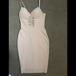 Light pink/creme fitted dress